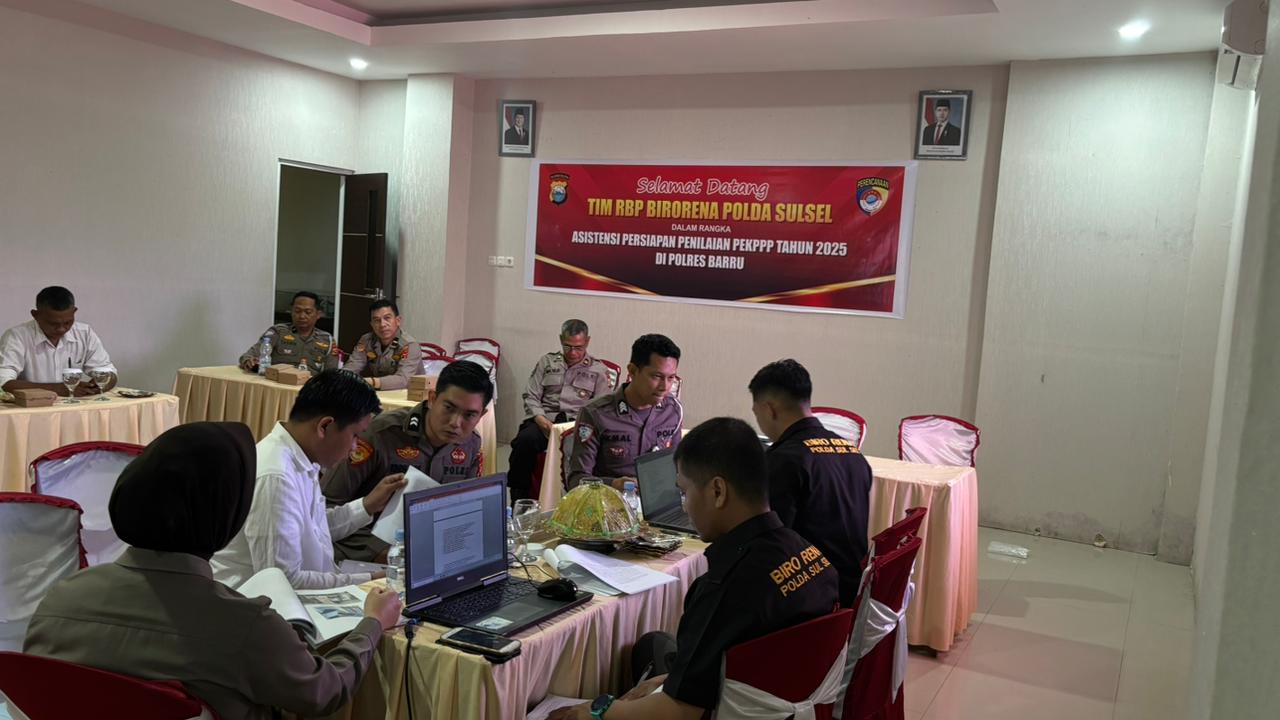 Polres Barru Terima Kunjungan Supervisi dan Asistensi PEKPPP 2025 dari Bag RBP Rorena Polda Sulsel